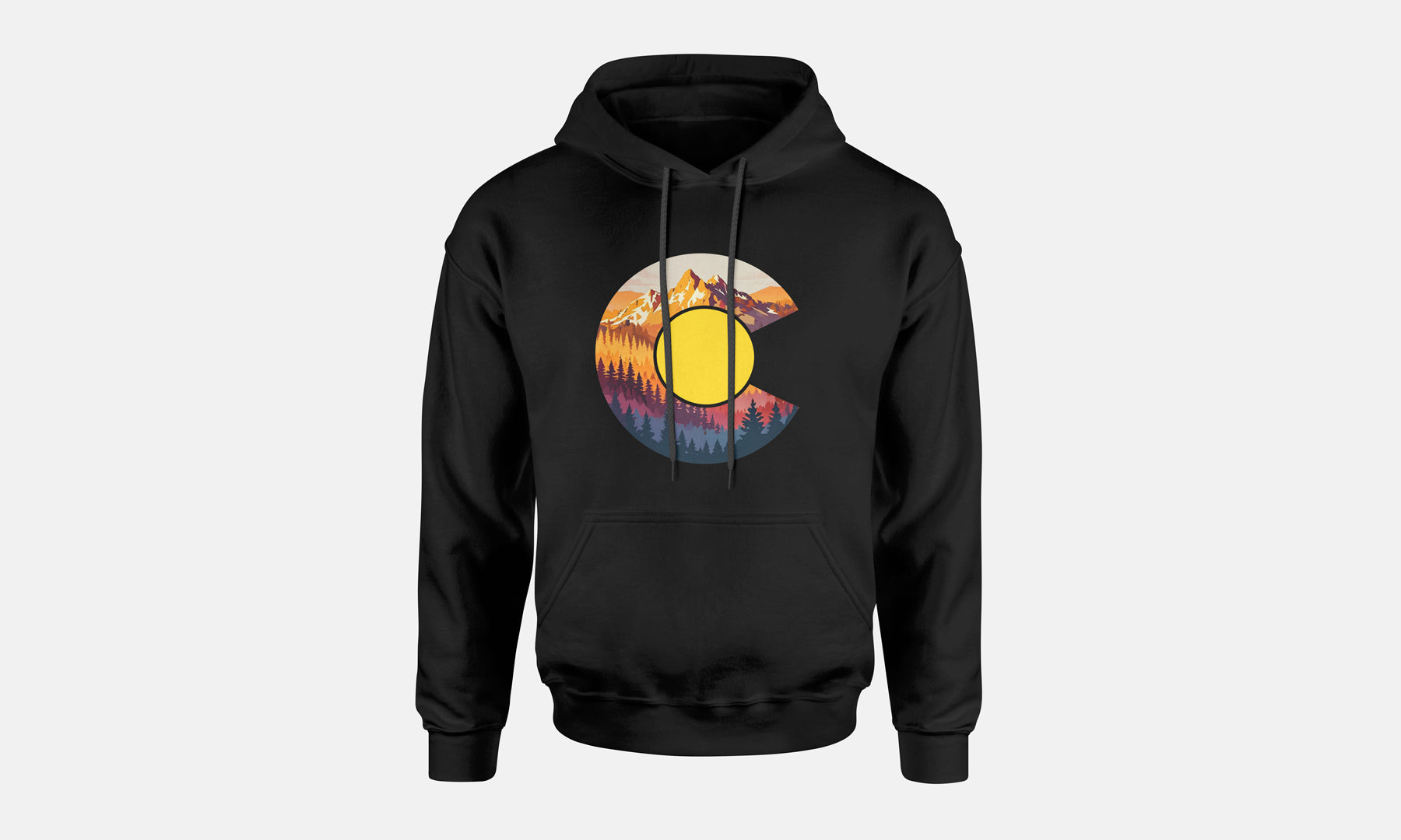 Colorado Flag Mountain Hooded Sweatshirt
