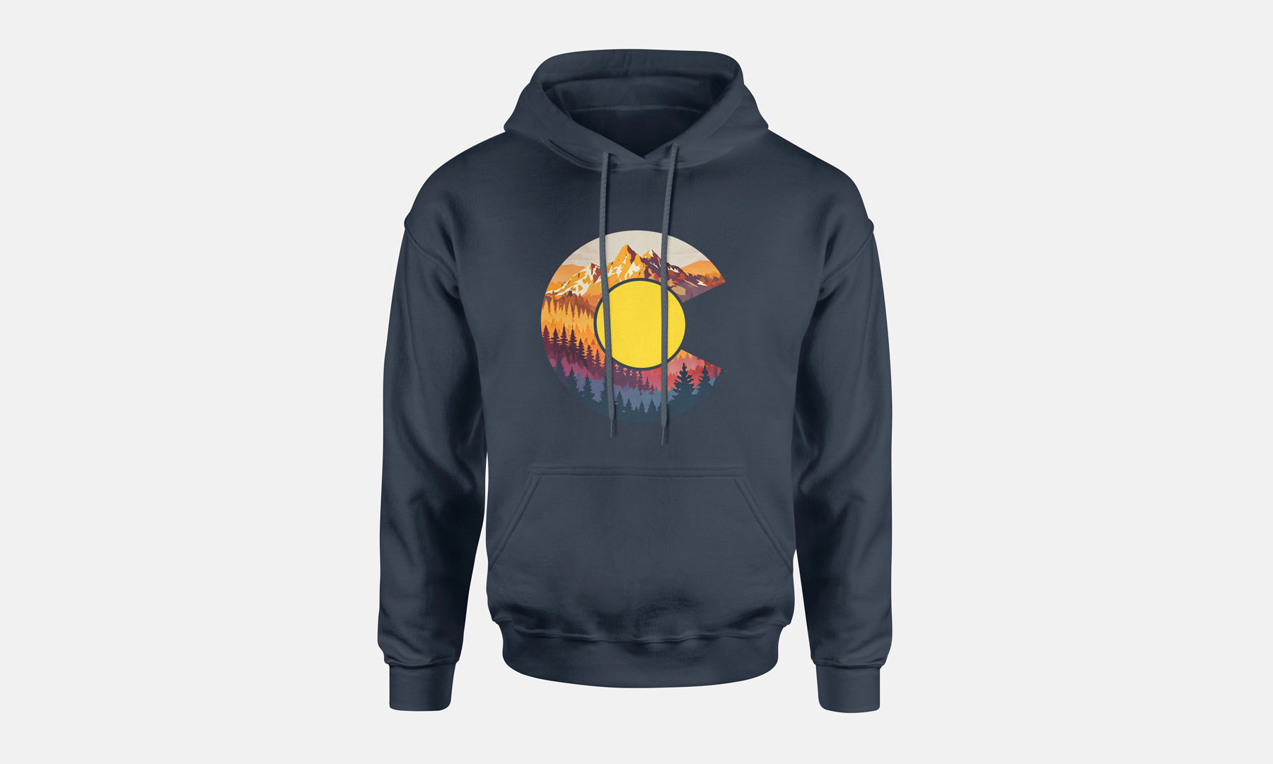Colorado Flag Mountain Hooded Sweatshirt