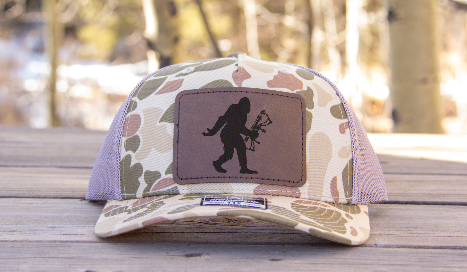 Sasquatch Bow Hunting Camouflage Hat Richardson 112 Harvest Duck Camo