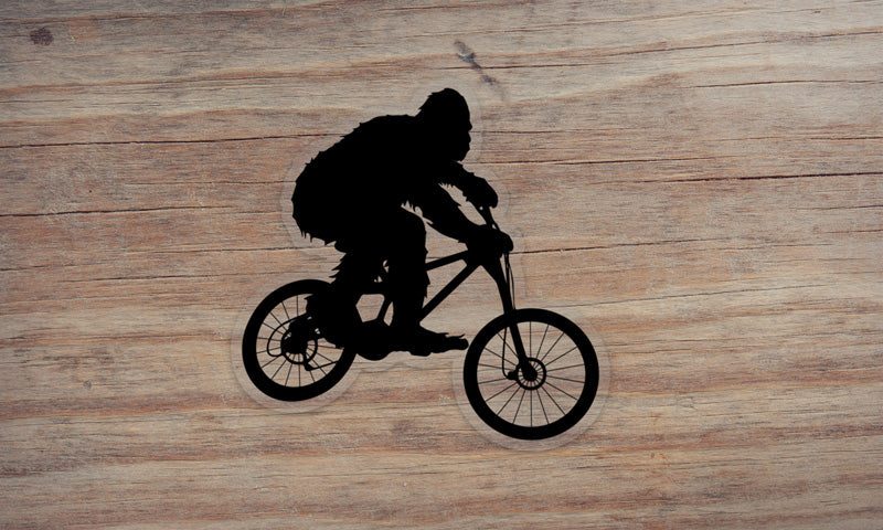 Sasquatch Biking Die Cut Sticker Decal