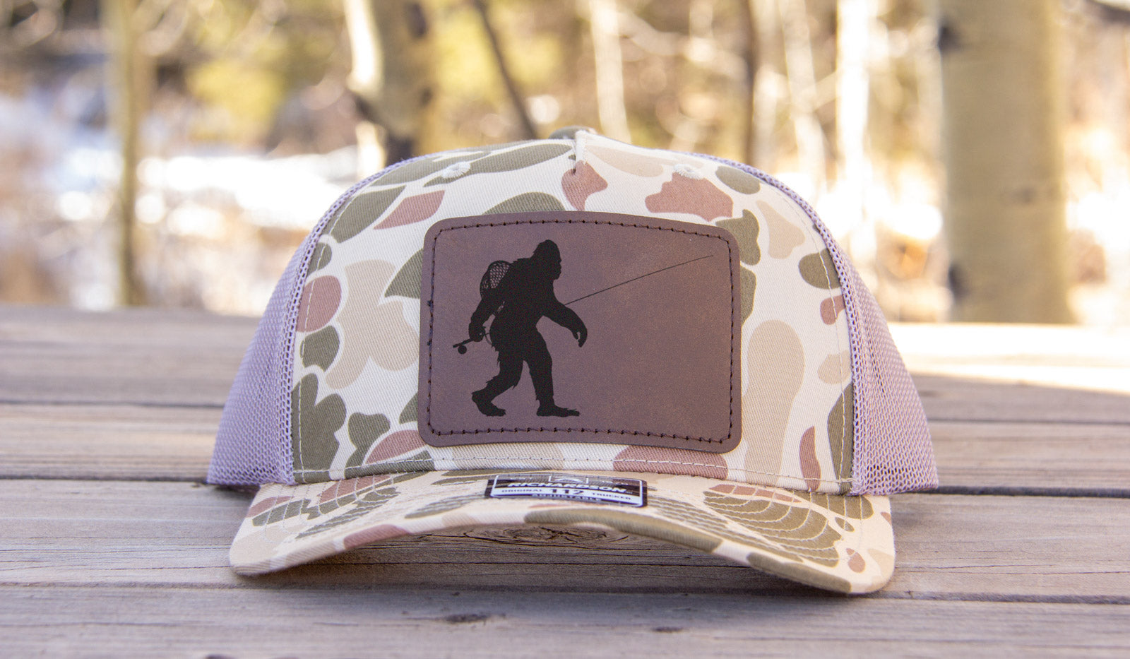 Sasquatch Fly Fishing Camouflage Hat Richardson 112 Harvest Duck Camo