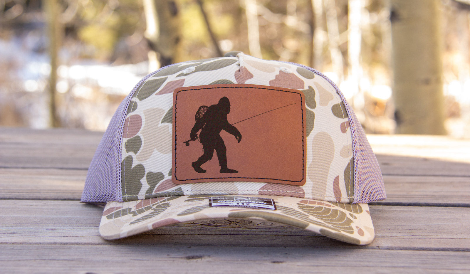 Sasquatch Fly Fishing Camouflage Hat Richardson 112 Harvest Duck Camo