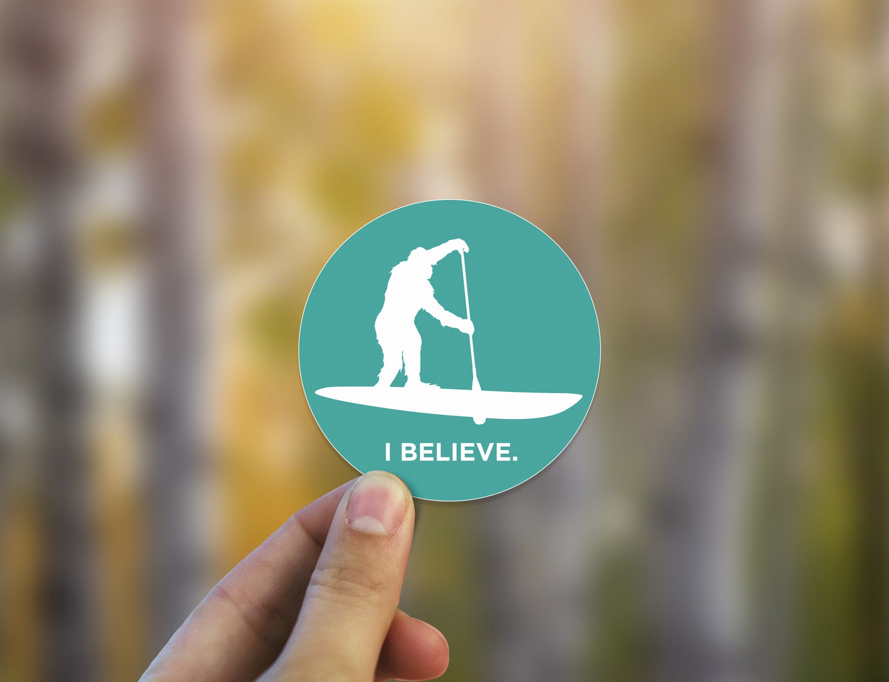 Sasquatch I Believe Stand Up Paddleboarding Sticker