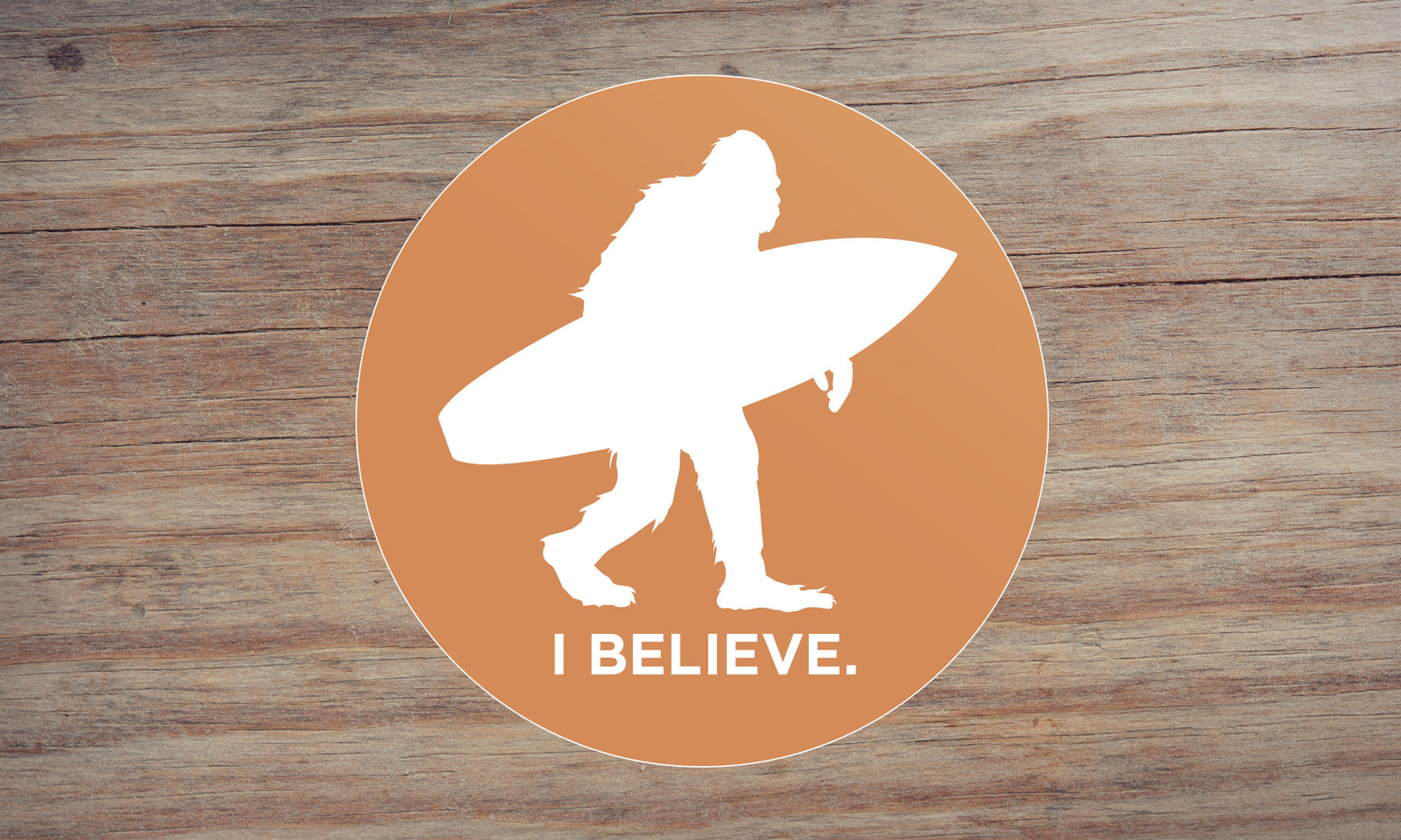 Sasquatch I Believe Surfing Sticker