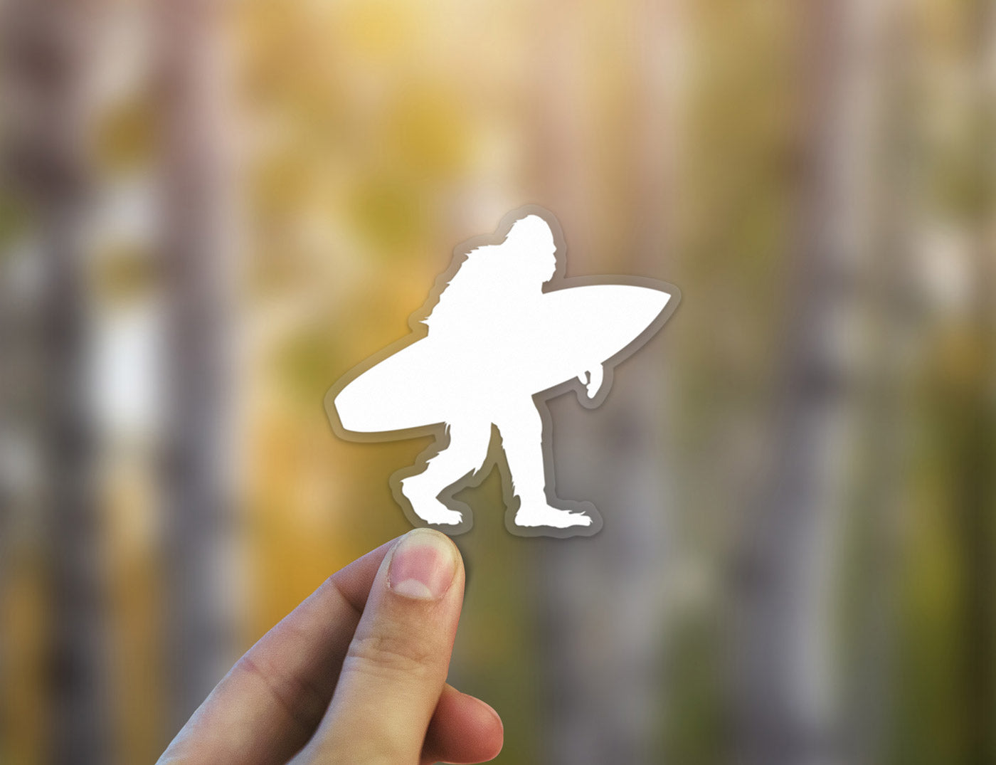 Sasquatch Surfing Sticker