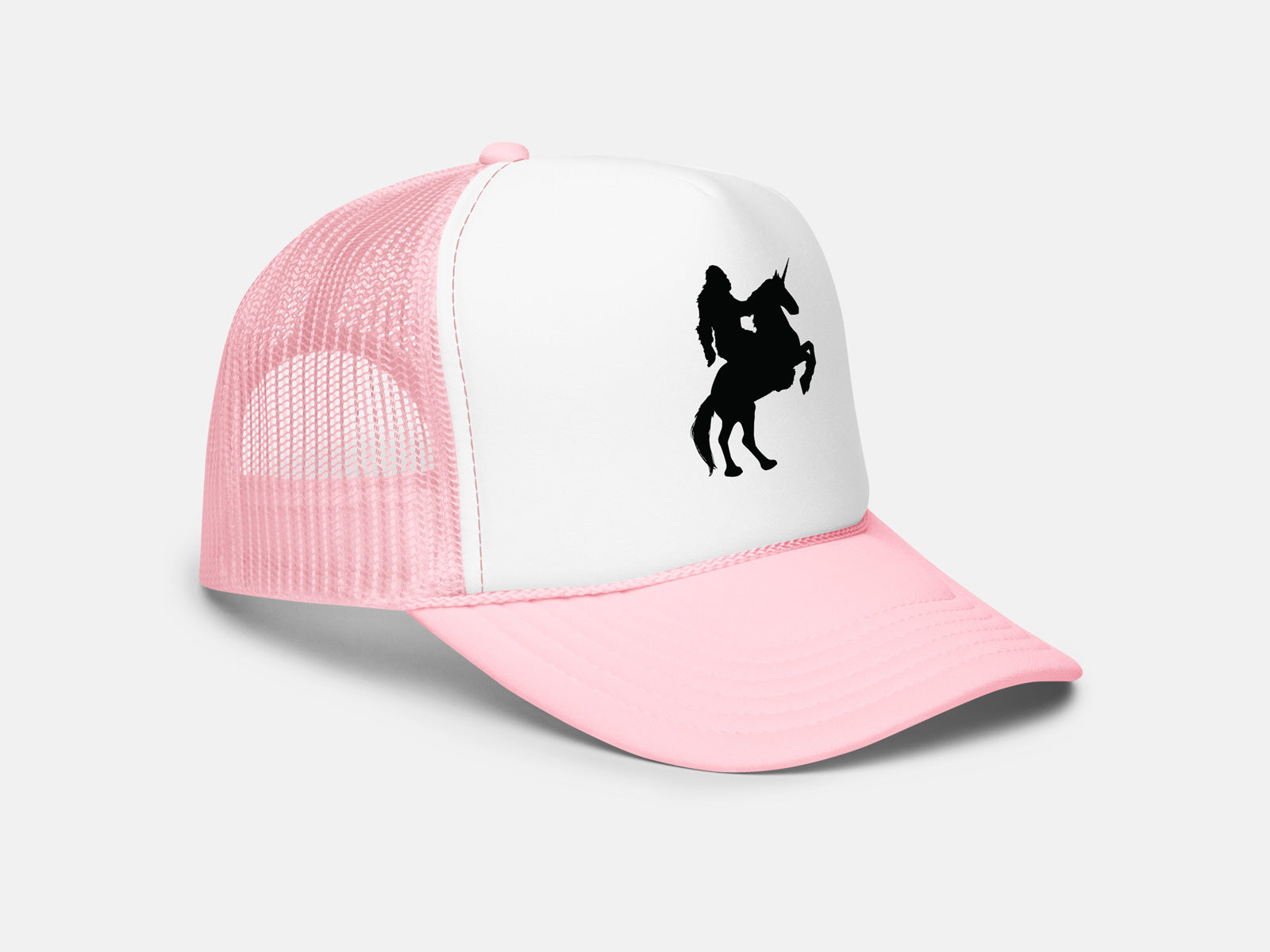Sasquatch Riding a Unicorn Trucker Hat