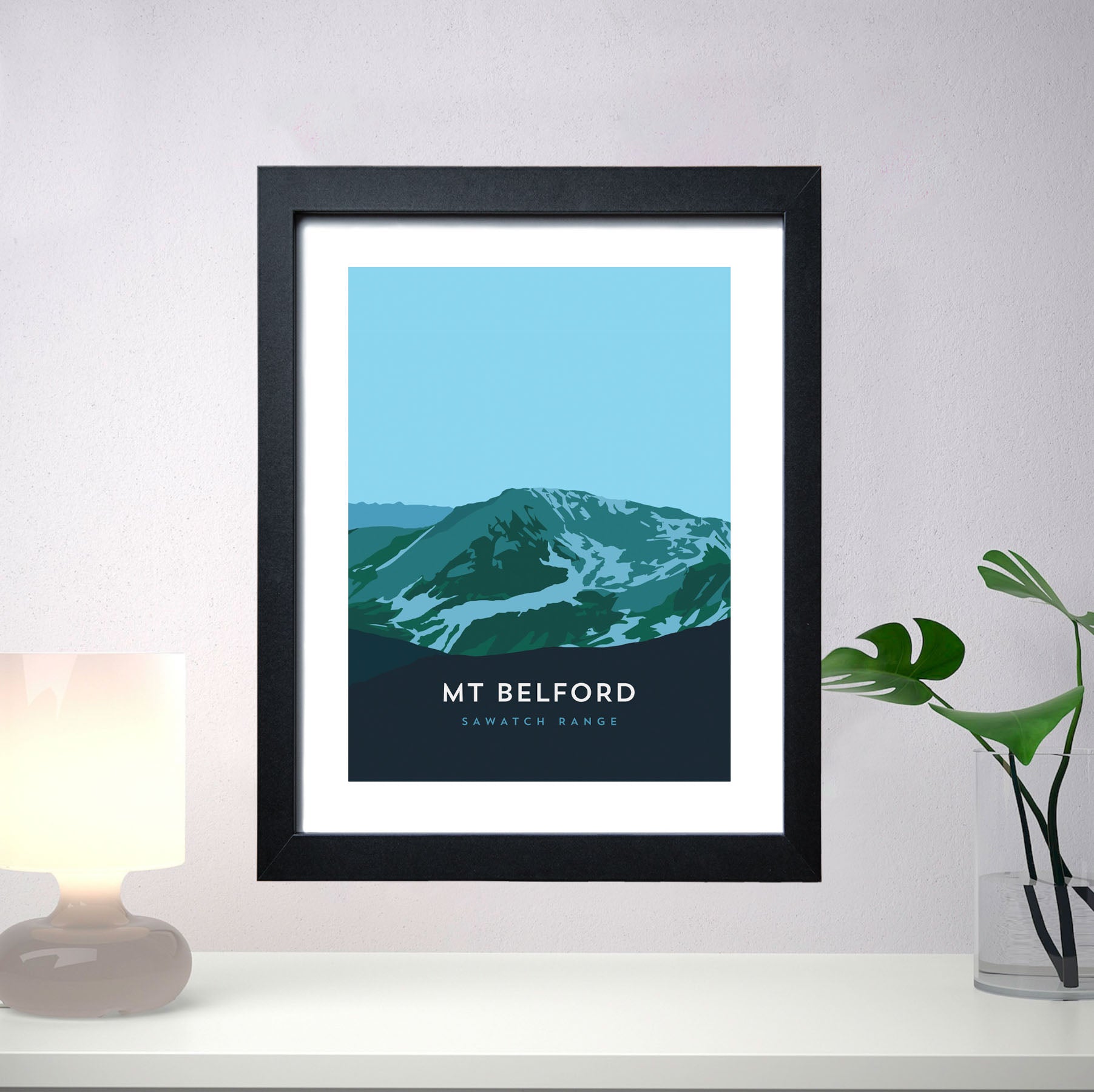 Mount Belford Colorado 14er Framed Poster