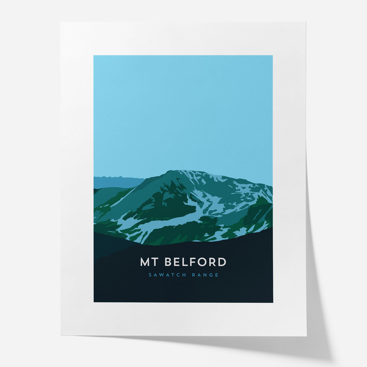 Mount Belford Colorado 14er Poster