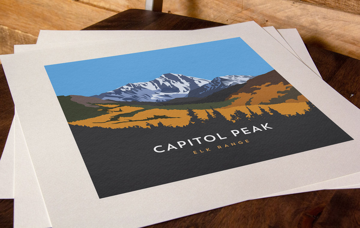 Capitol Peak Colorado 14er Art Print