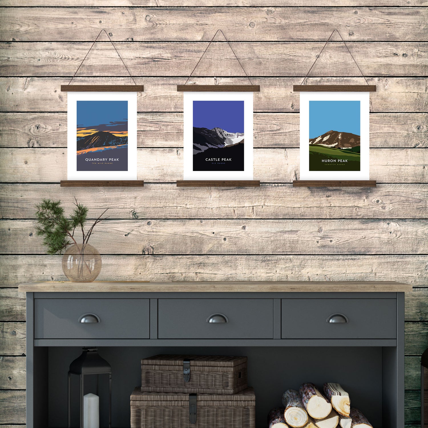 Castle Peak Colorado 14er Hanger Framed Poster