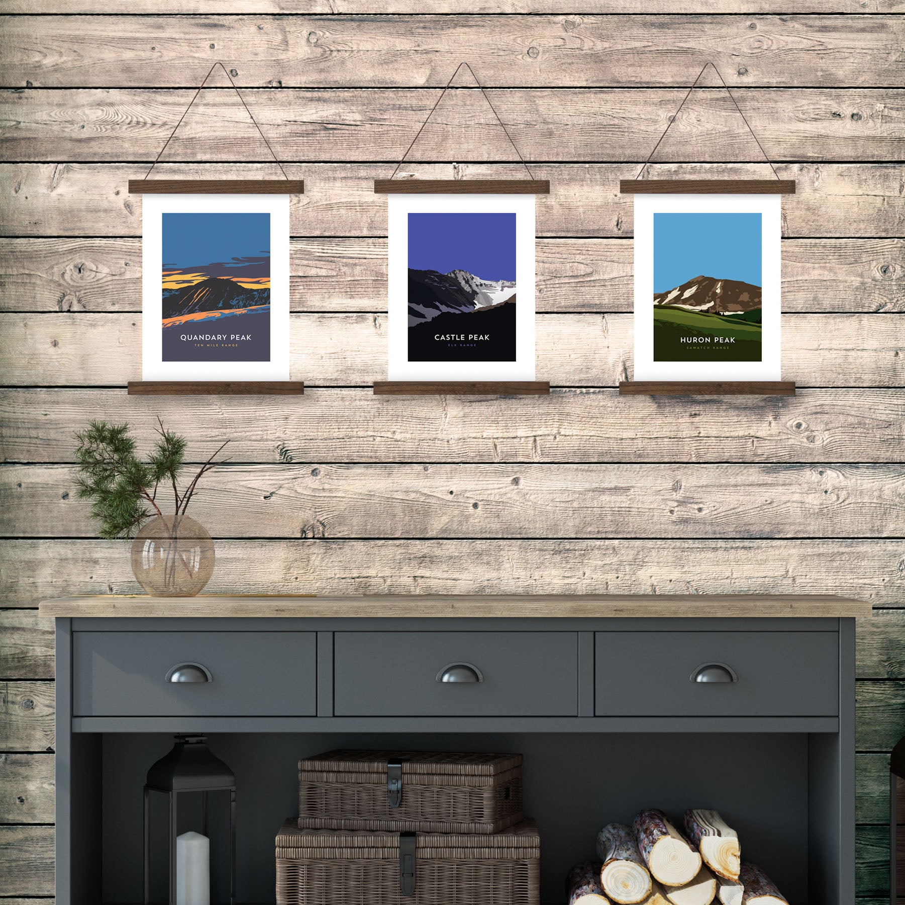 Castle Peak Colorado 14er Hanger Framed Poster