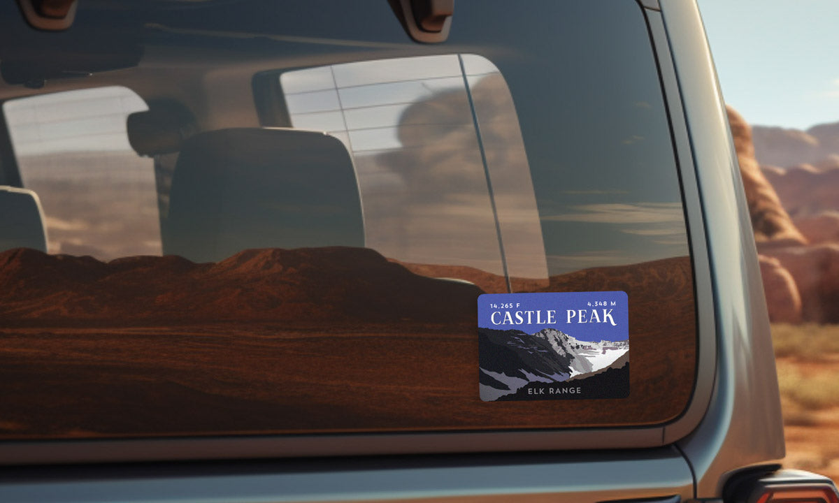 Castle Peak Colorado 14er Sticker on vehicle