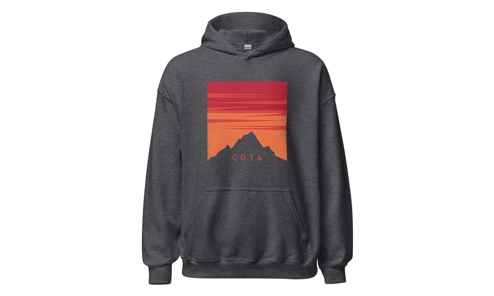 Colorado 14er Sunset Hoodie Dark Grey