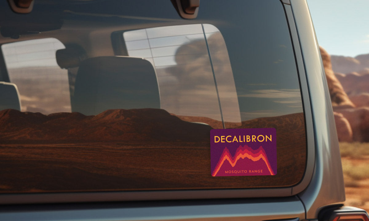 Decalibron Elevation Graph Colorado 14er Sticker on vehicle