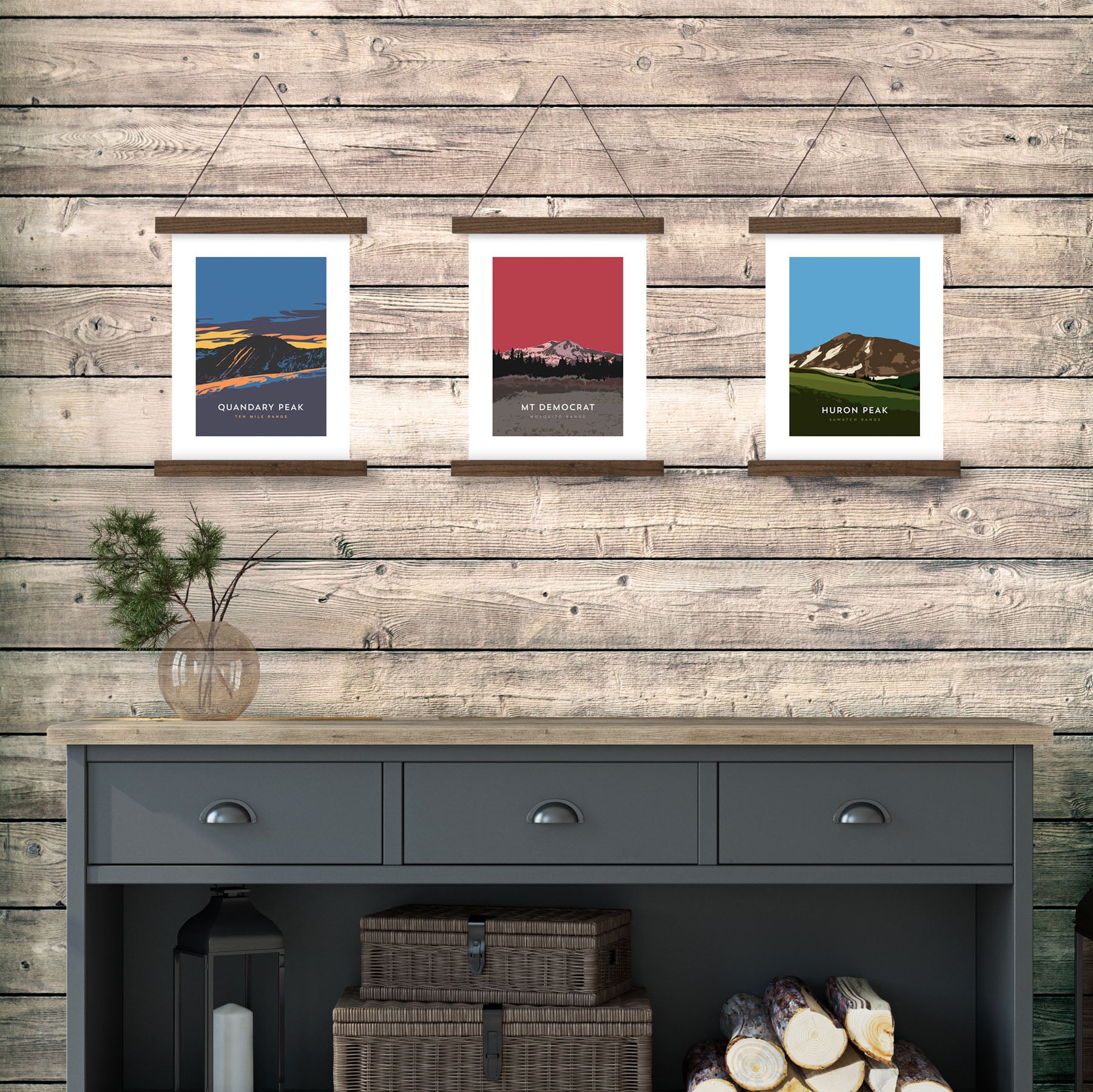 Mount Democrat Colorado 14er Hanger Frame Poster