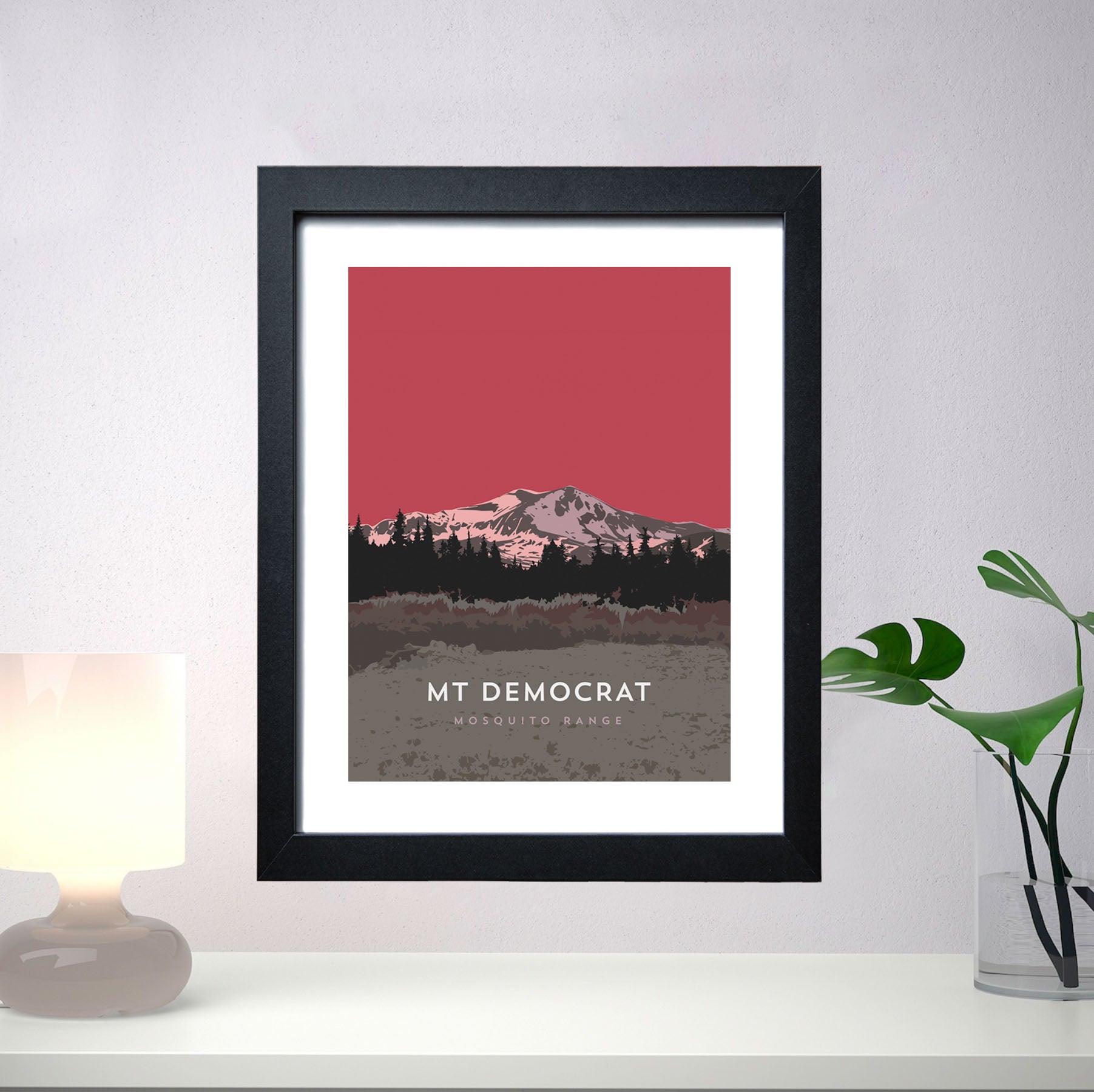 Mount Democrat Colorado 14er Framed Poster