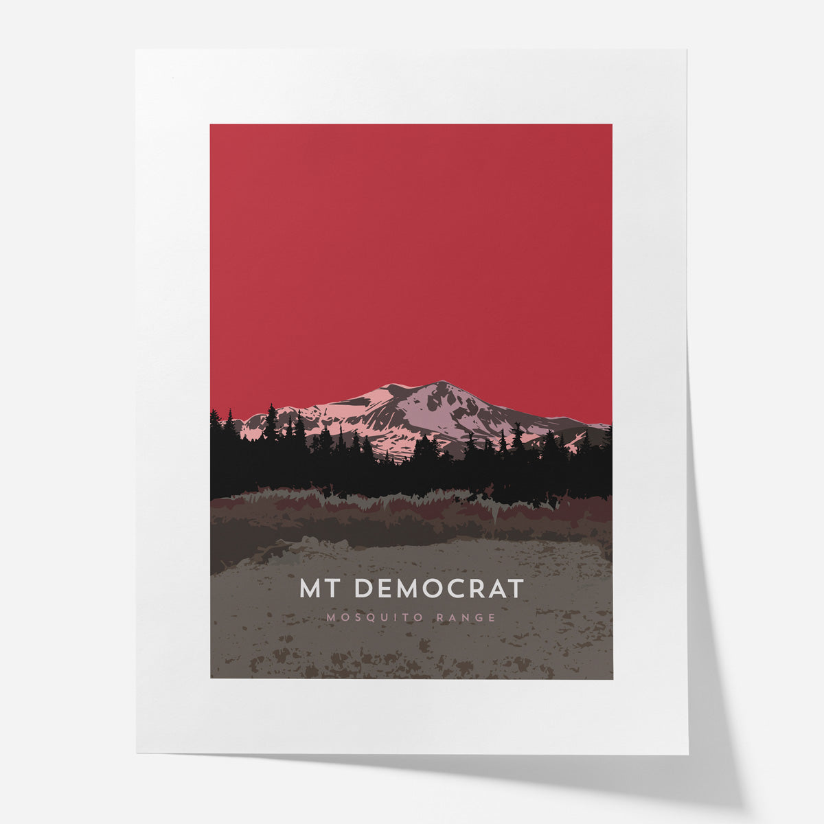 Mount Democrat Colorado 14er Poster