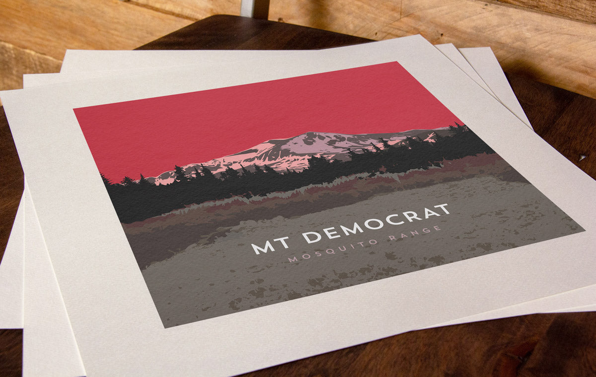 Mount Democrat Colorado 14er Art Print