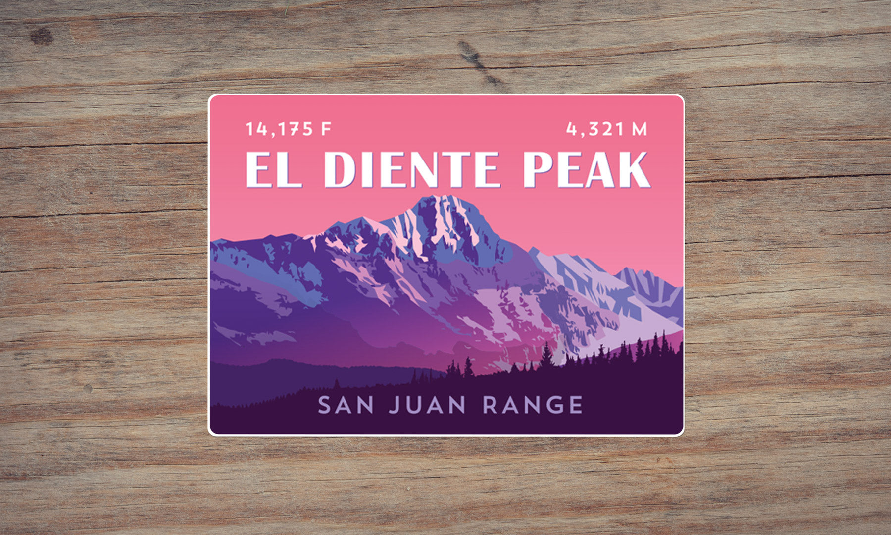 El Diente Peak Colorado 14er Sticker