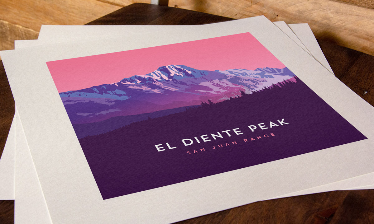 El Diente Peak Colorado 14er Art Print