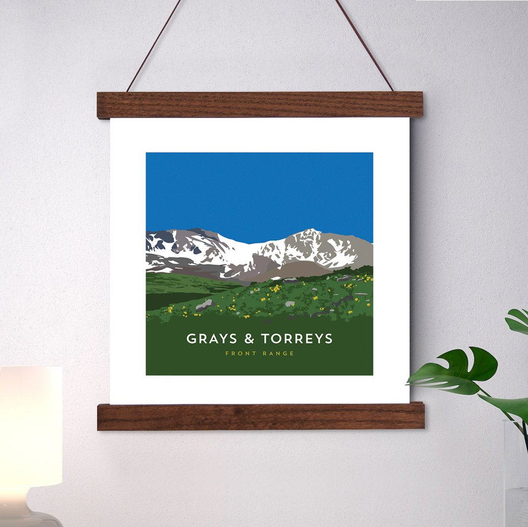 Grays & Torreys Colorado 14er Hanger Frame Art Print
