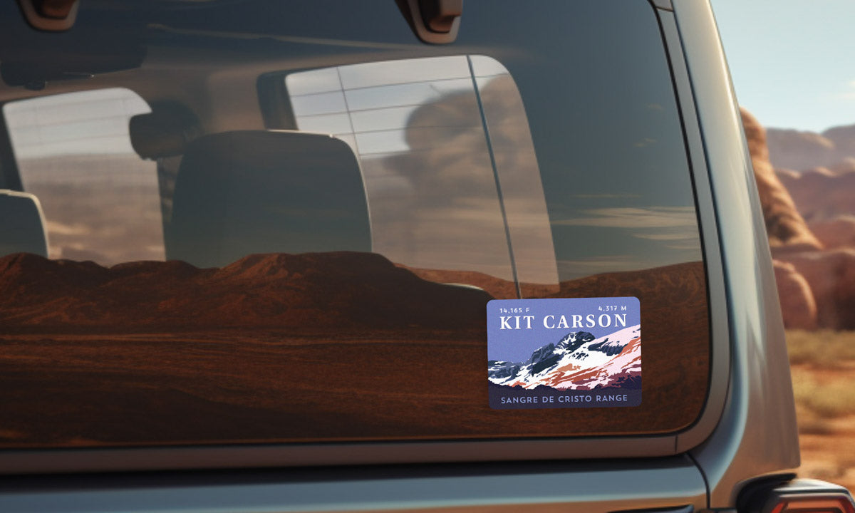 Kit Carson Peak Colorado 14er Sticker on vehicle