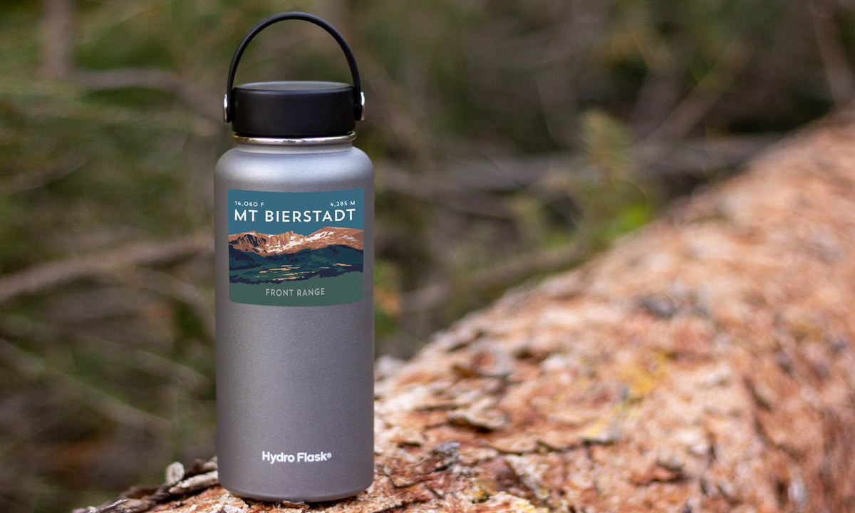 Mount Bierstadt Colorado 14er Sticker on water bottle