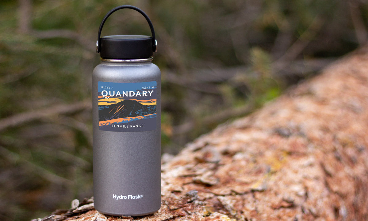 Quandary Peak Colorado 14er Sticker on water bottle