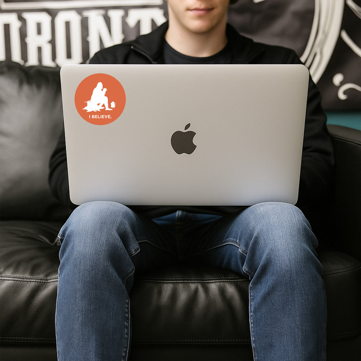 Sasquatch I Believe Camping Sticker