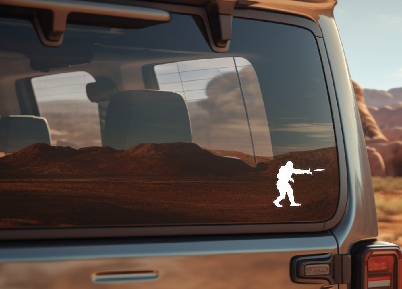 Sasquatch Frisbee Clear Sticker