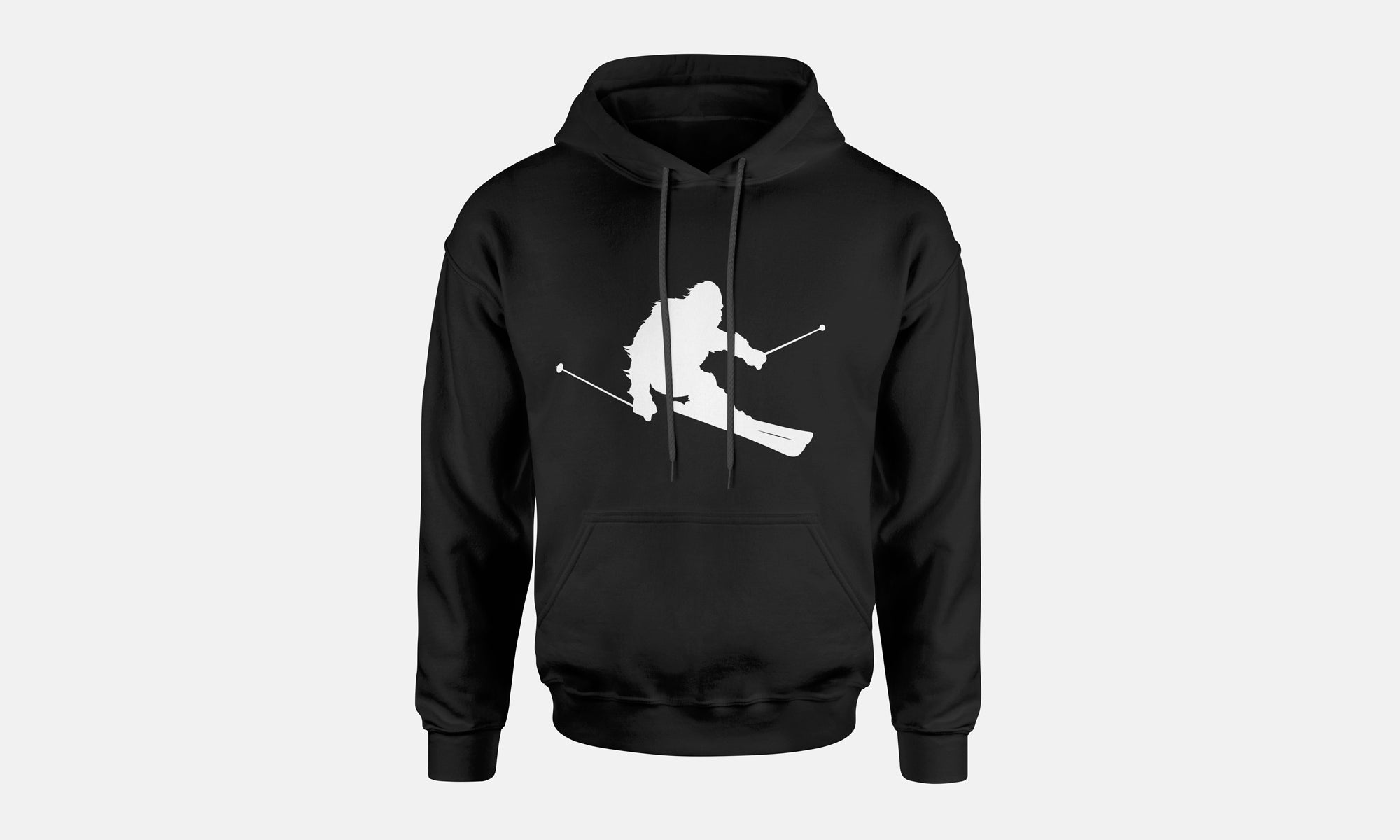 Sasquatch Skiing Hooded Sweatshirt