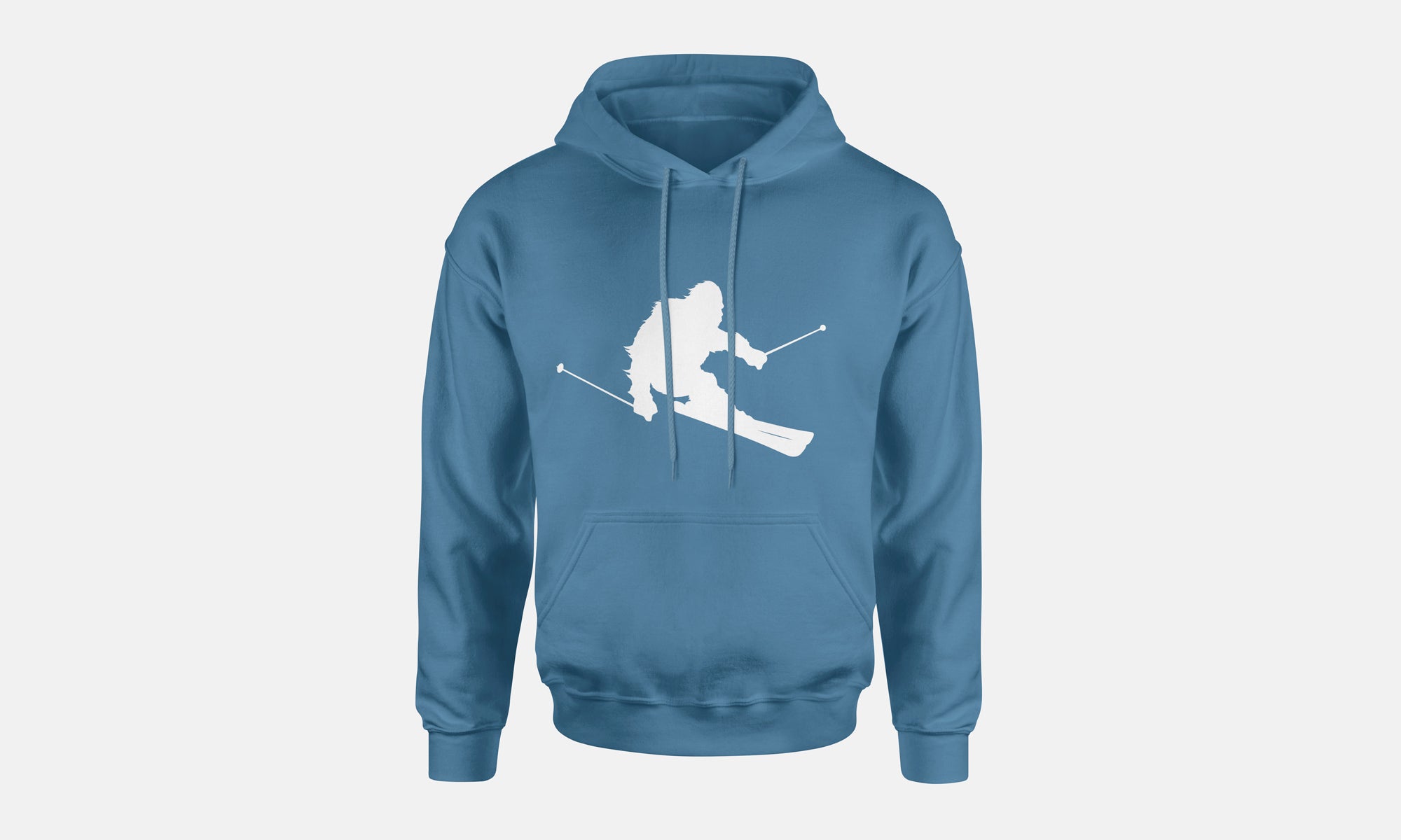 Sasquatch Skiing Hooded Sweatshirt