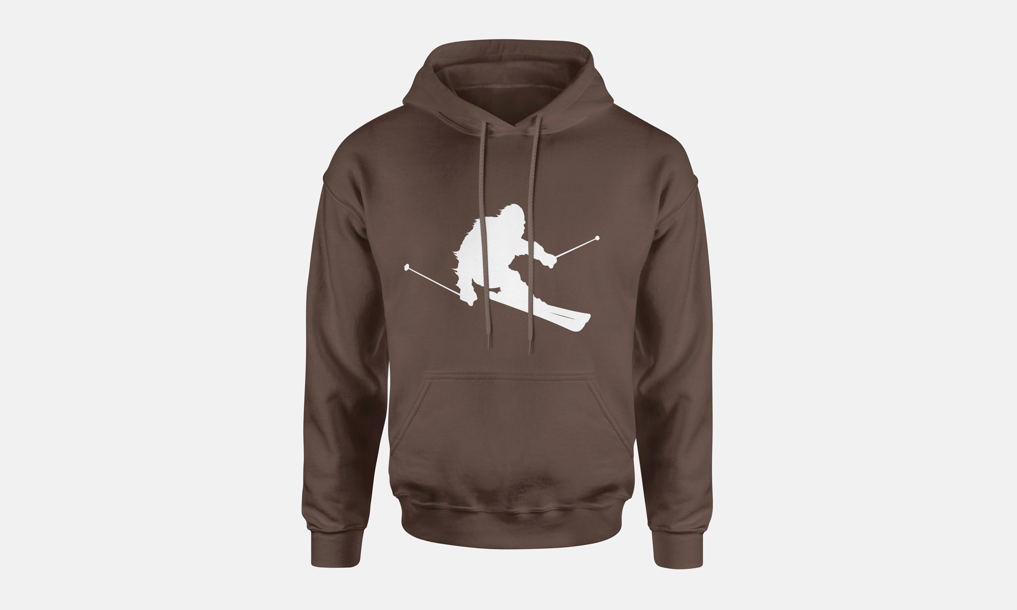 Sasquatch Skiing Hooded Sweatshirt