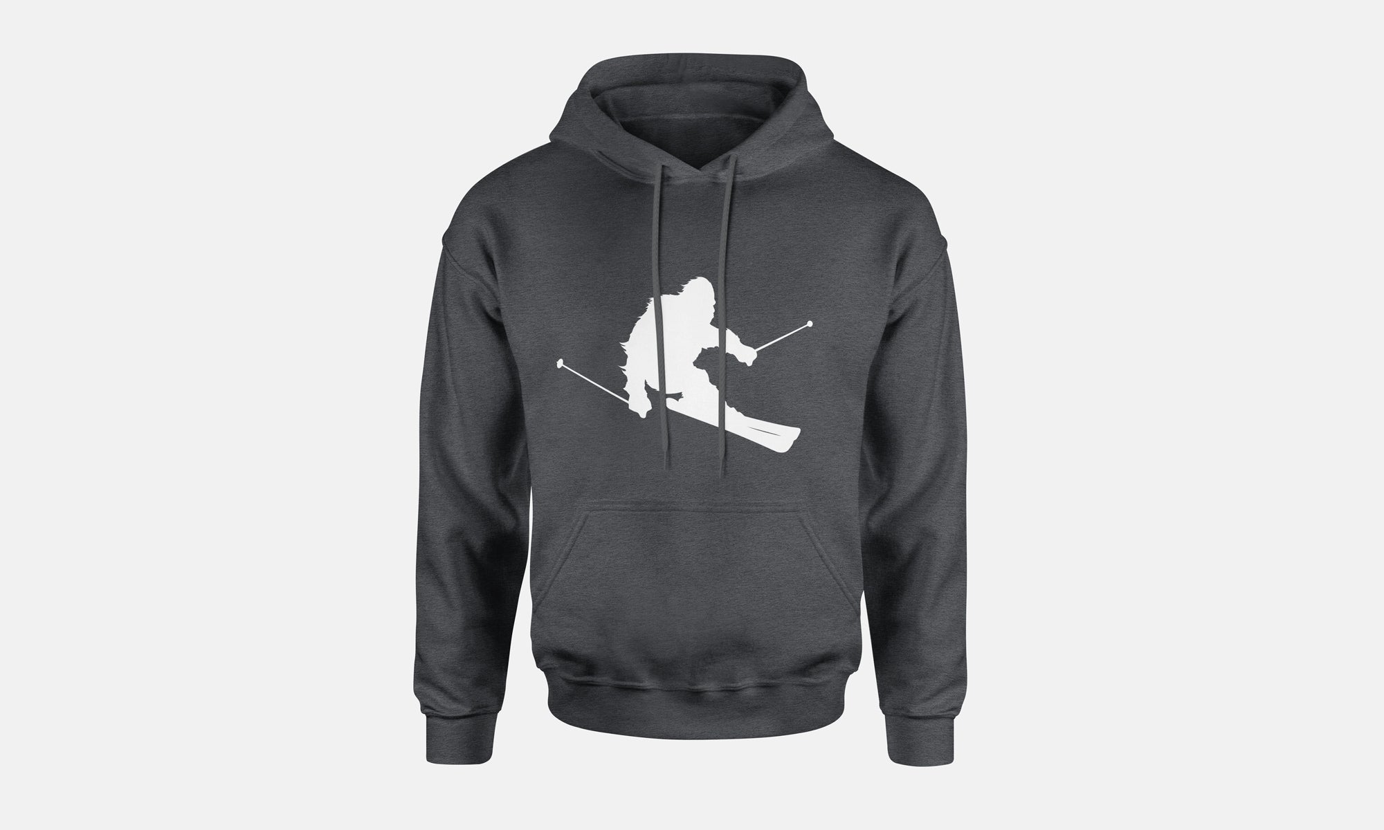 Sasquatch Skiing Hooded Sweatshirt