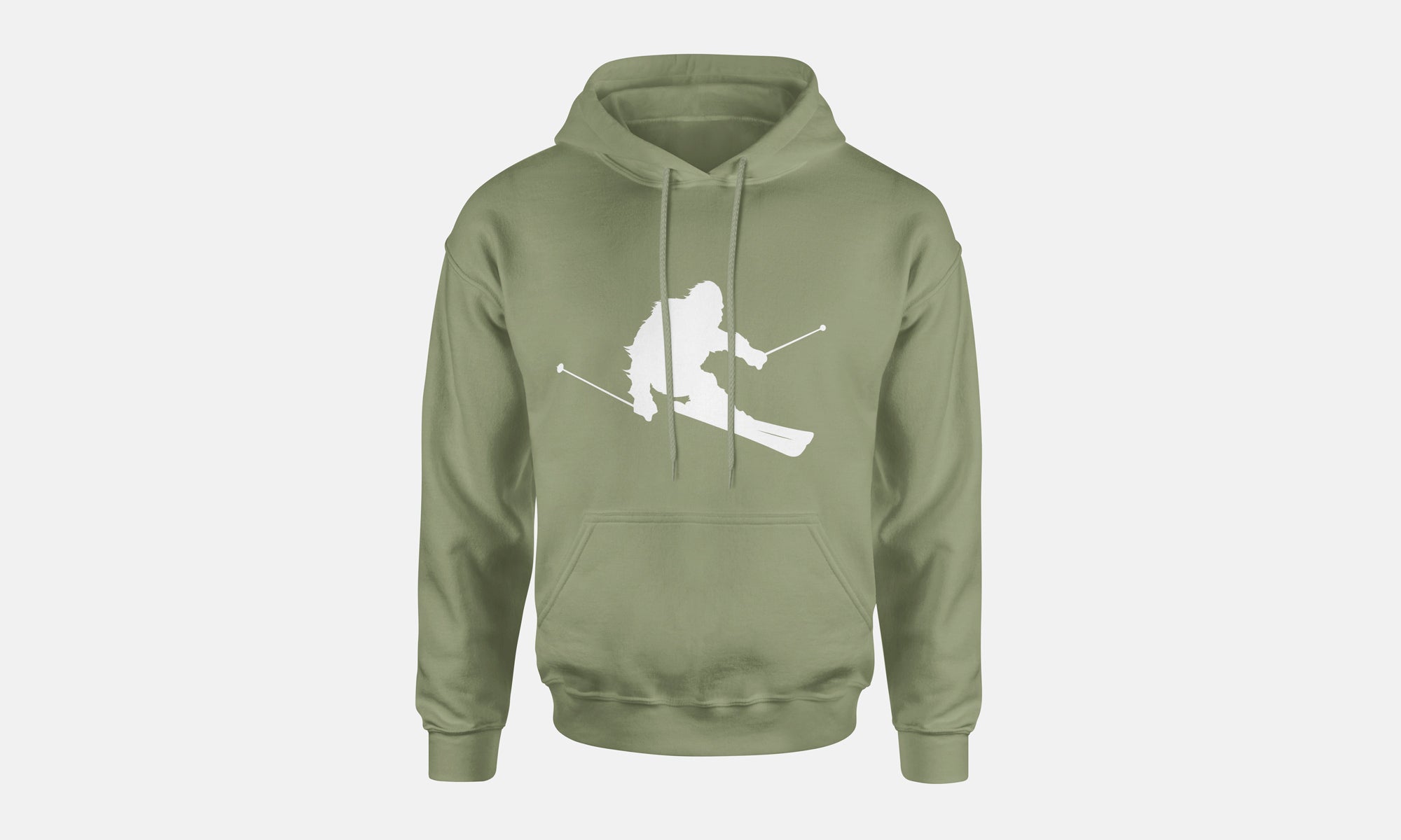 Sasquatch Skiing Hooded Sweatshirt