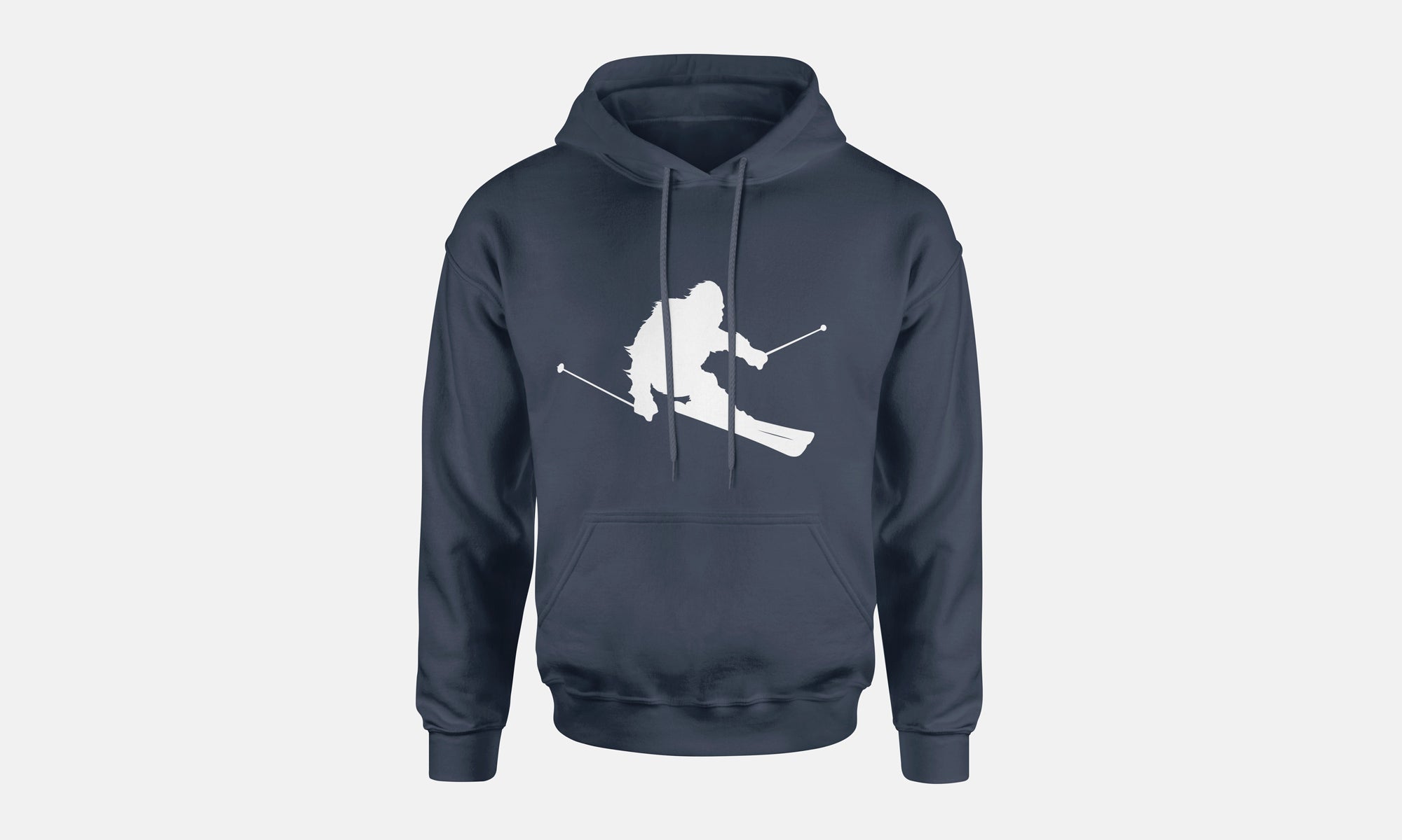 Sasquatch Skiing Hooded Sweatshirt