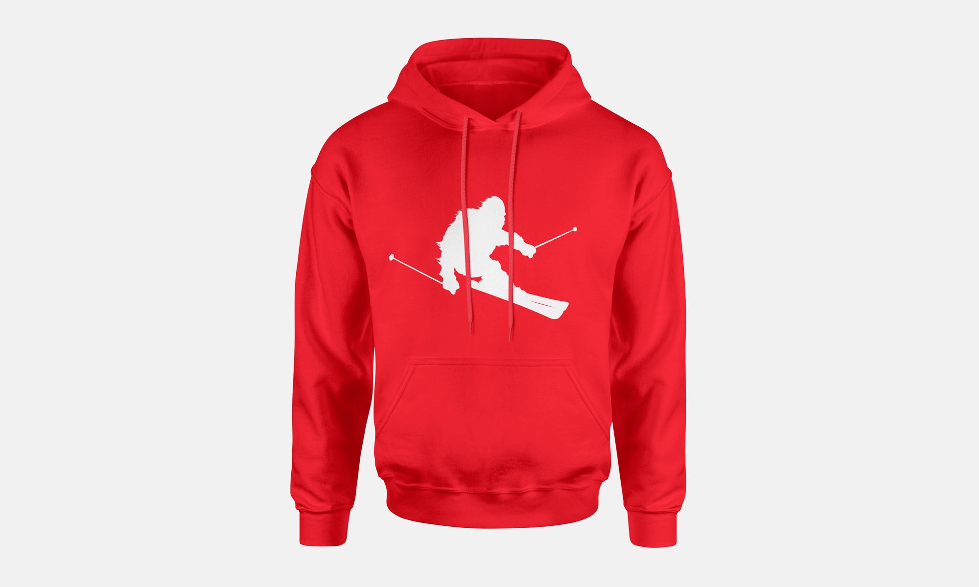 Sasquatch Skiing Hooded Sweatshirt