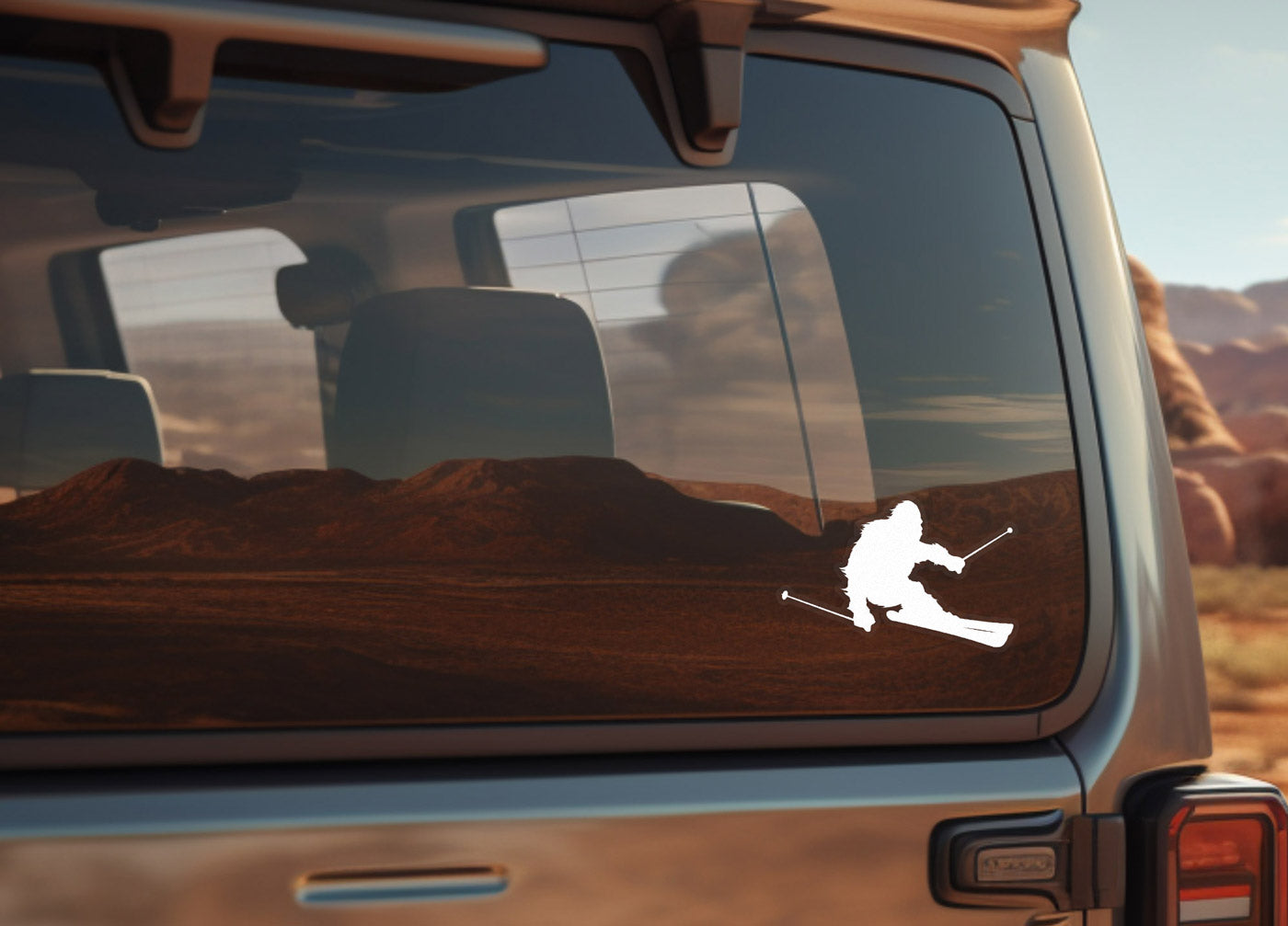 Sasquatch Skiing Sticker