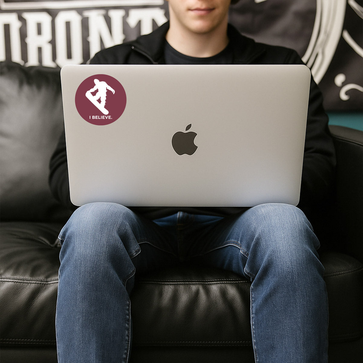 Sasquatch I Believe Snowboarding Sticker