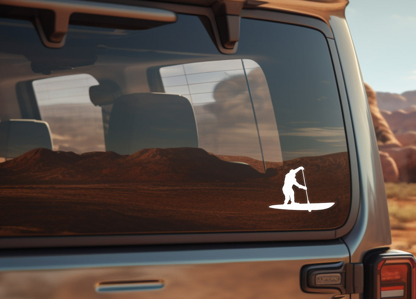 Sasquatch Stand Up Paddleboarding Sticker