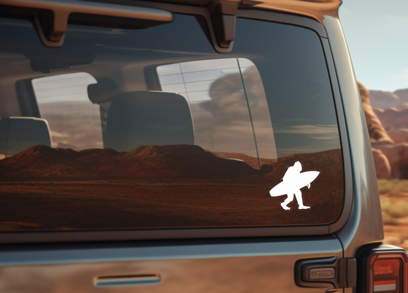 Sasquatch Surfing Sticker Decal
