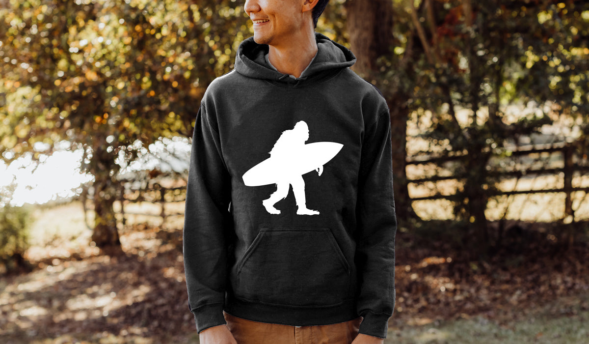 Sasquatch Surfing Hooded Sweatshirt
