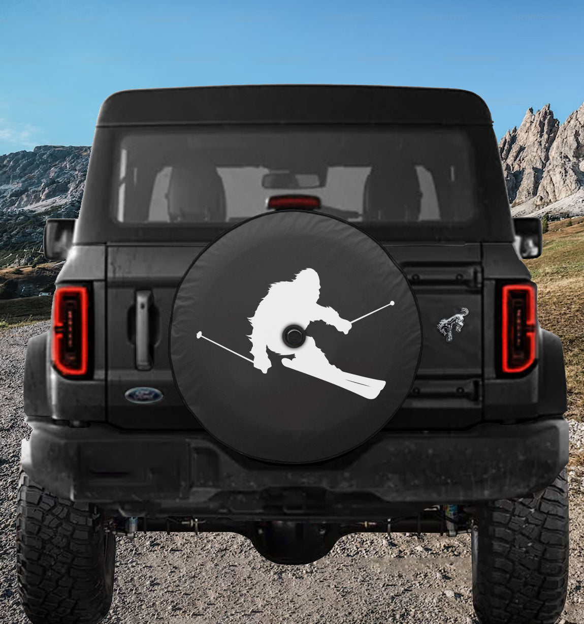 Sasquatch Spare Tire Cover - Skiing