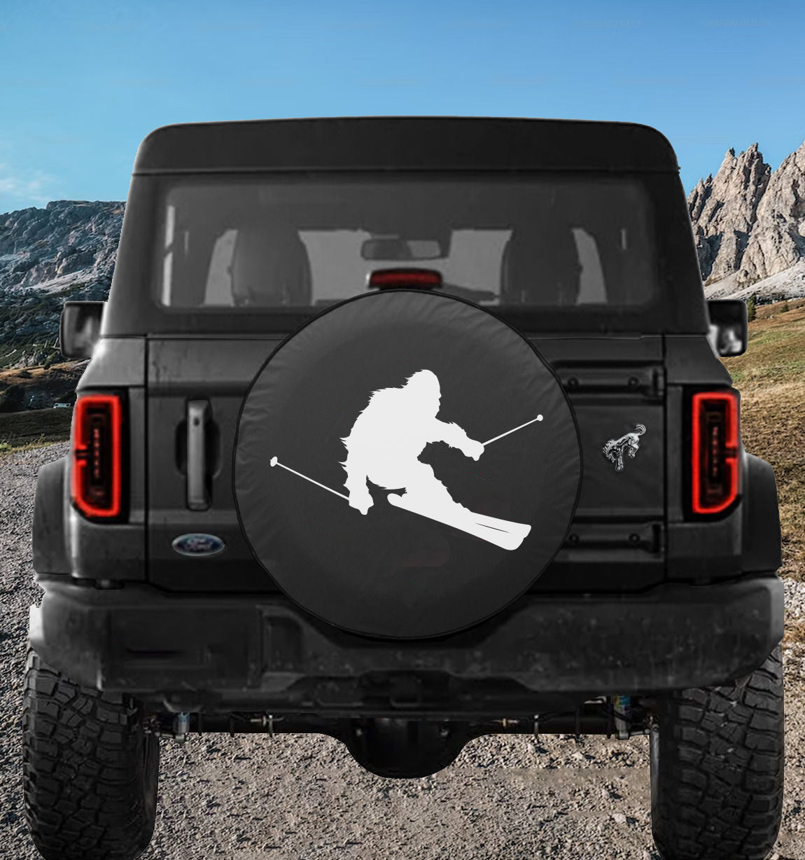 Sasquatch Spare Tire Cover -  Skiing