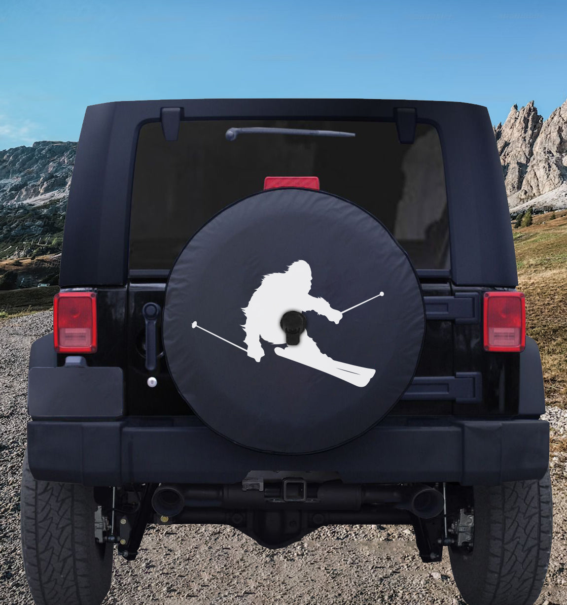 Sasquatch Spare Tire Cover - Skiing