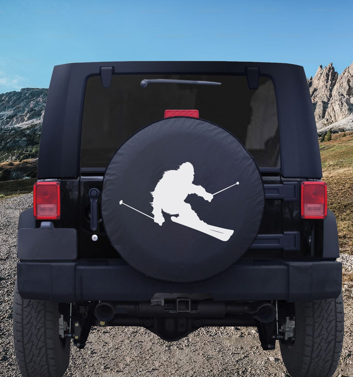 Sasquatch Spare Tire Cover - Skiing
