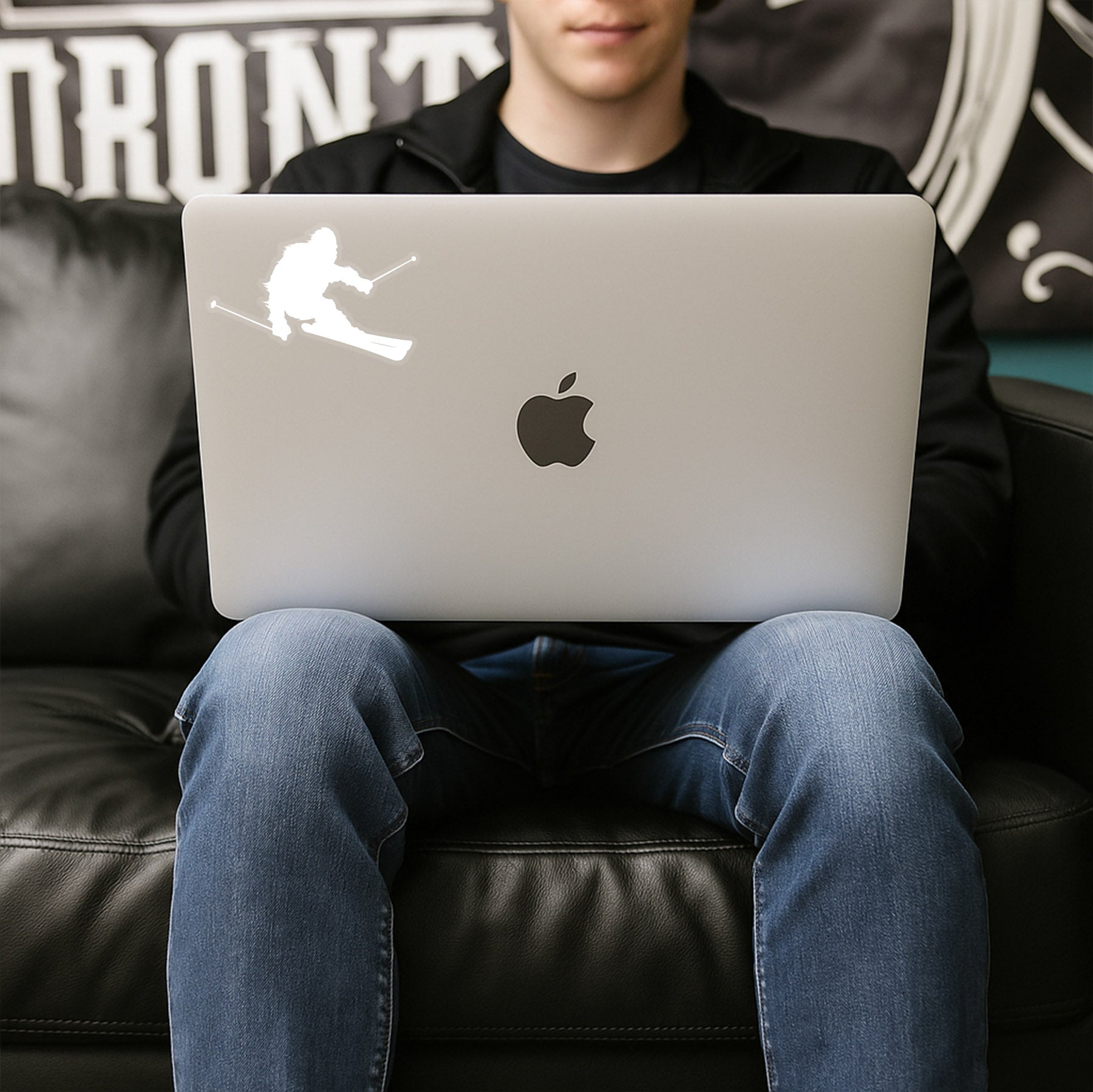 Sasquatch Skiing Sticker