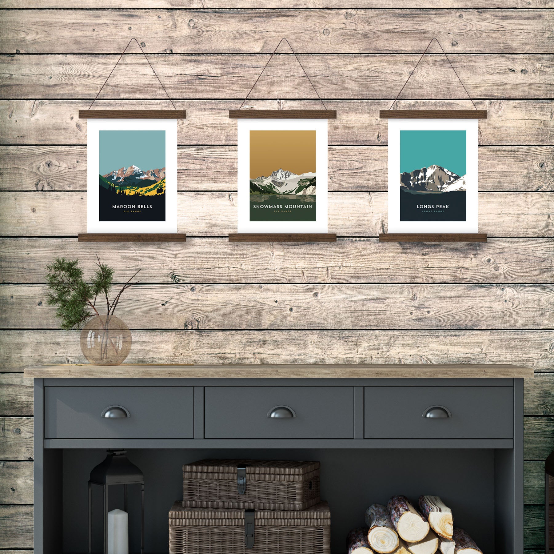 Snowmass Mountain Colorado 14er Hanger Frame Poster