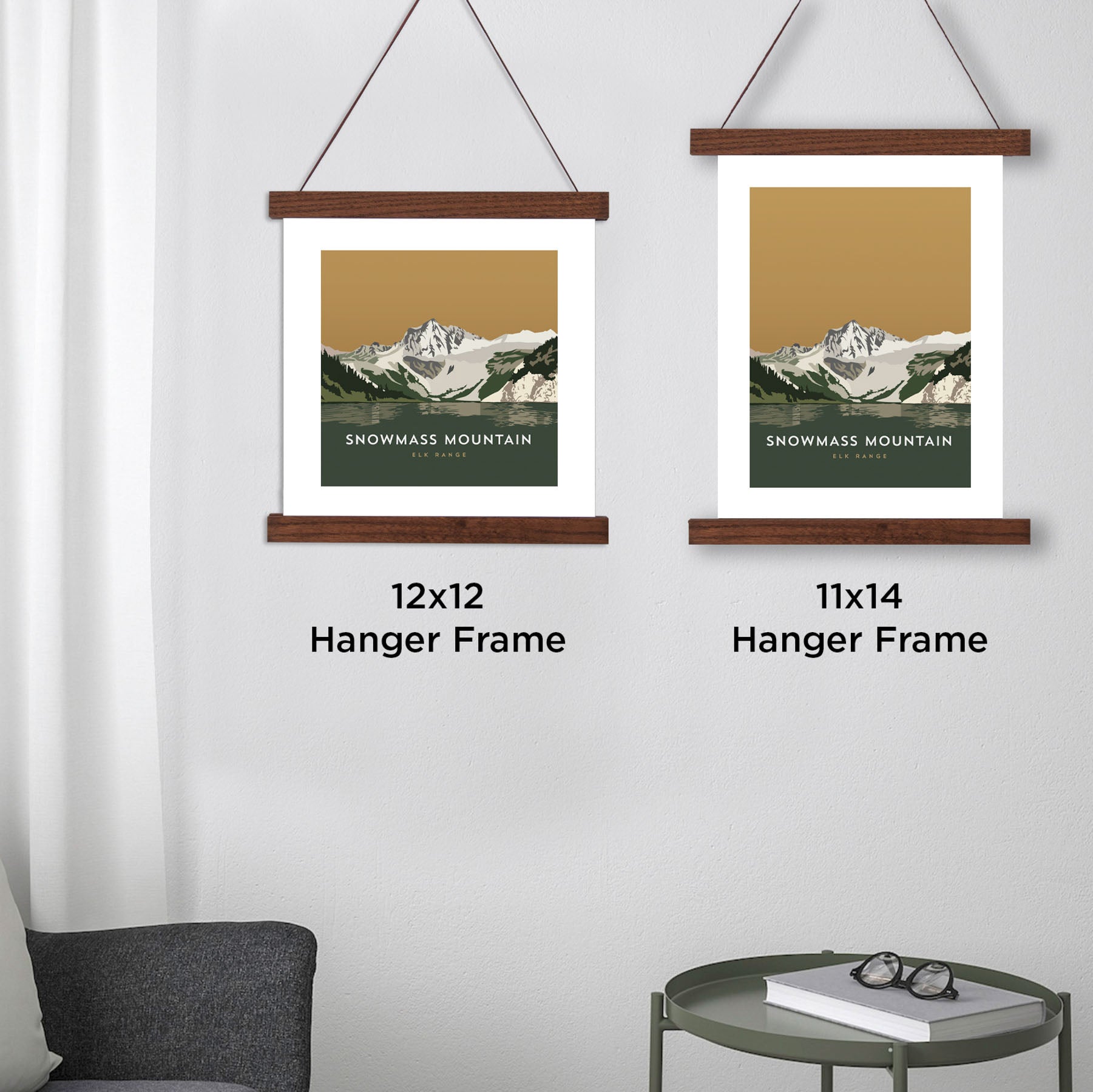 Snowmass Mountain Colorado 14er Hanger Frame Poster
