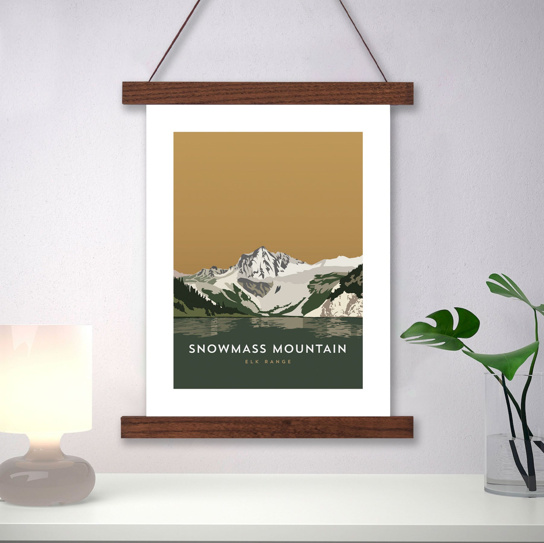 Snowmass Mountain Colorado 14er Hanger Frame Poster